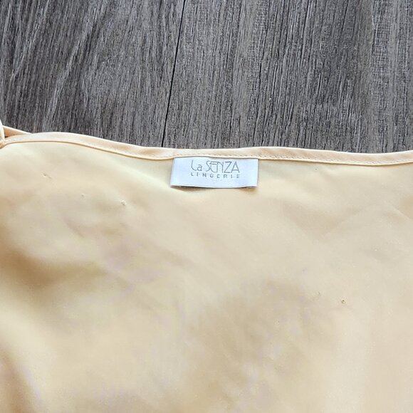 Vintage 90s La Senza classic butter yellow silky mini slip dress - Picture 8 of 12